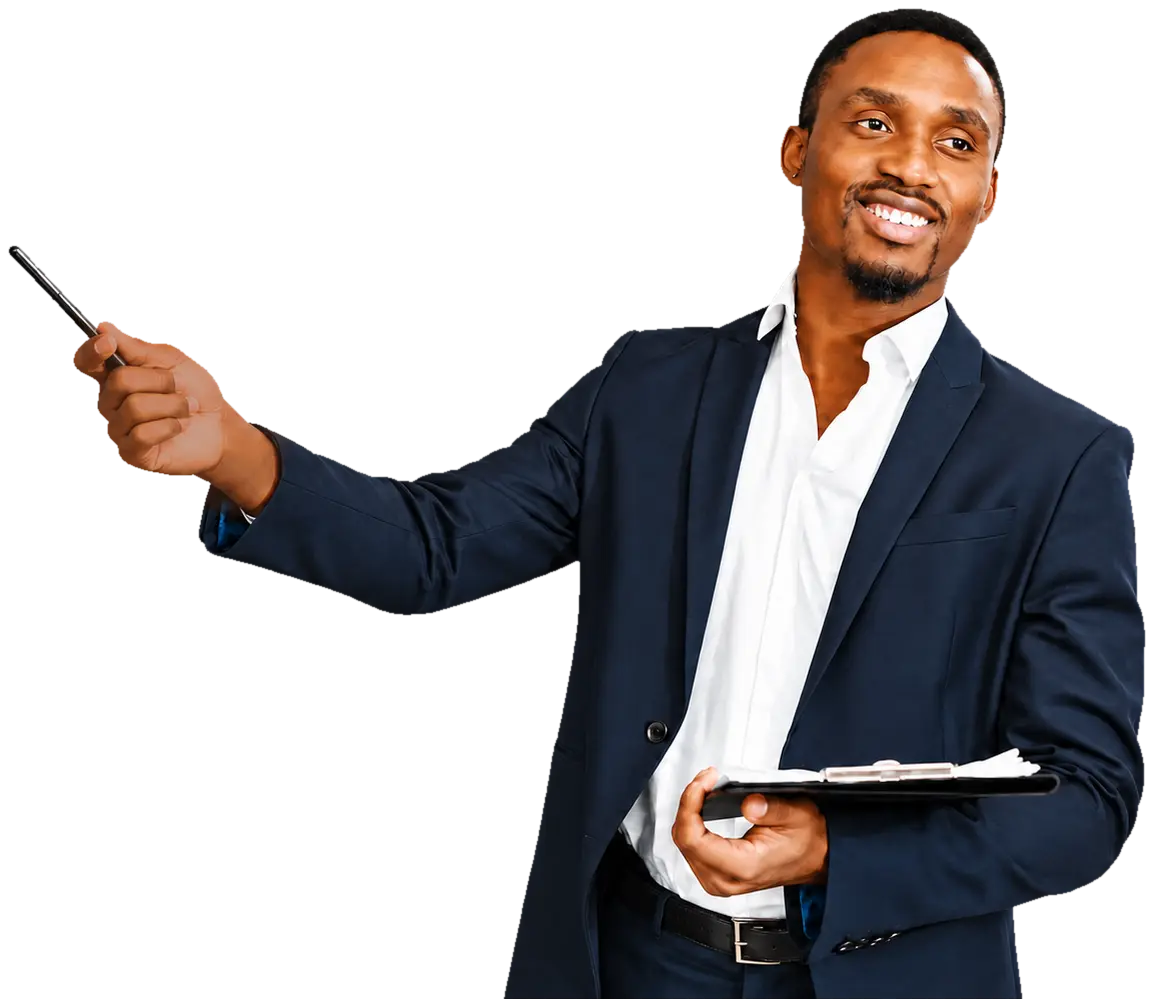 Business professional using Seylac by phone